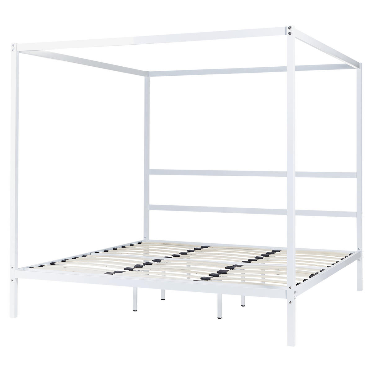 HIMMELBETT 180/200cm Weiß Lestards - Weiß, Metall (180/200cm) - Beliani