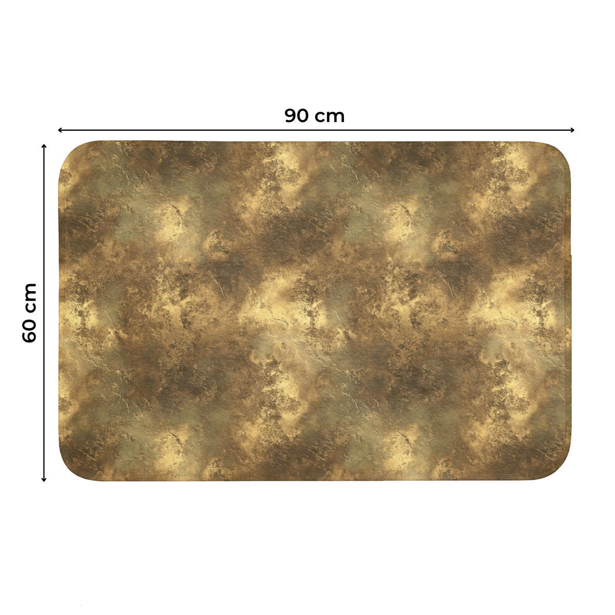 WC PŘEDLOŽKA Antique - metalický vzhled - Gold 90x60 cm - zlatá, textil/plast (90/1cm) - OnlyWow