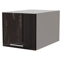 AUFSATZSCHRANK Essen W6B/40 Schwarz Hochglanz / Weiß Matt 40 / 59 / 36cm - Schwarz Hochglanz/Schwarz, Holz/Holzwerkstoff (40/59/36cm) - Feldmann-Wohnen