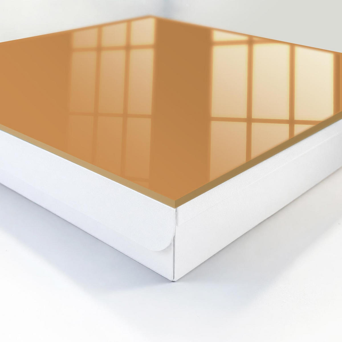 SCHLÜSSELBOX Weiß 30x30 cm – Türöffnung nach rechts - Mattorange - Orange, Metall (30/30/5cm) - TULUP