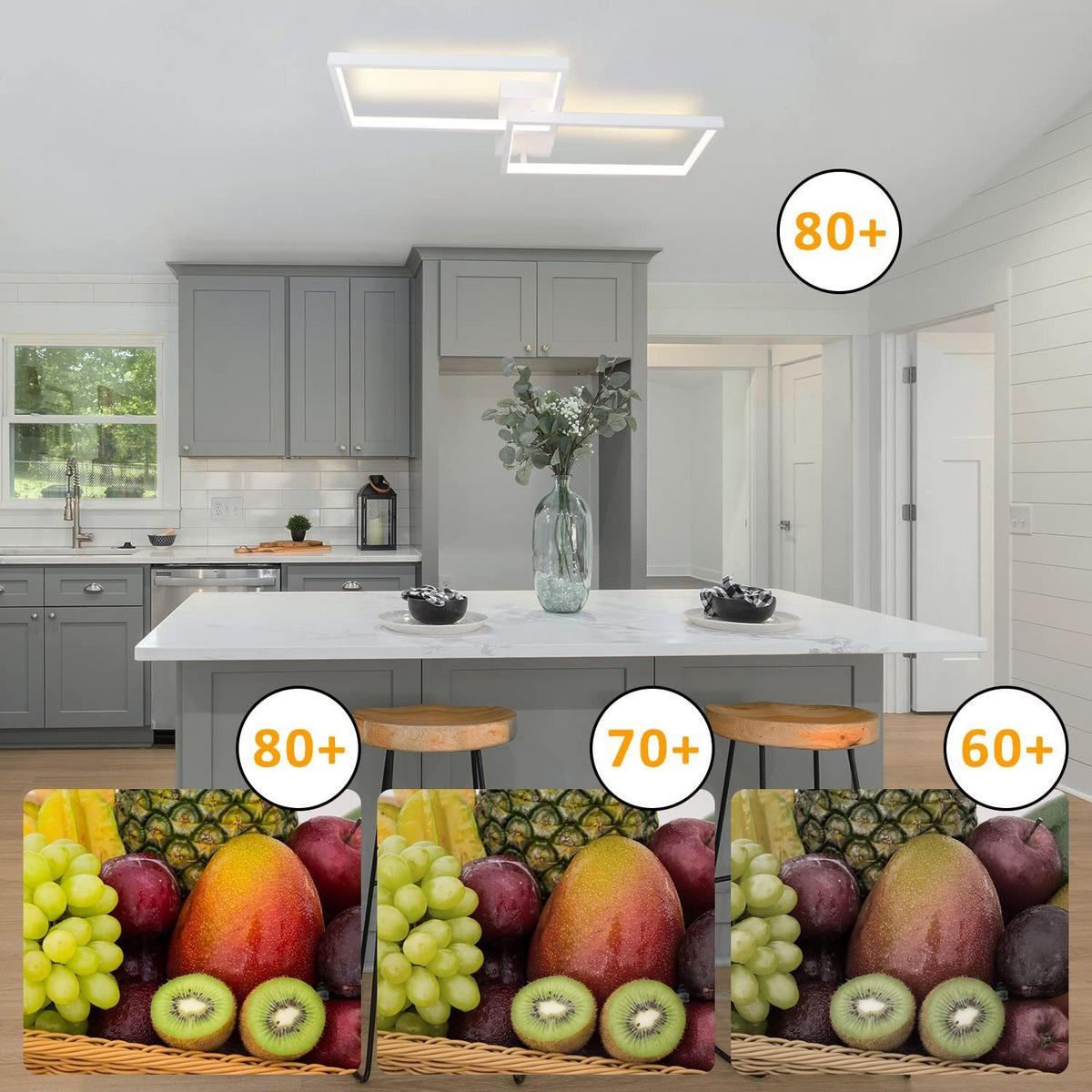 LED-DECKENLEUCHTE Vogtwall 29/7/60 cm - Weiß, Metall (60/29/7cm) - ZMH