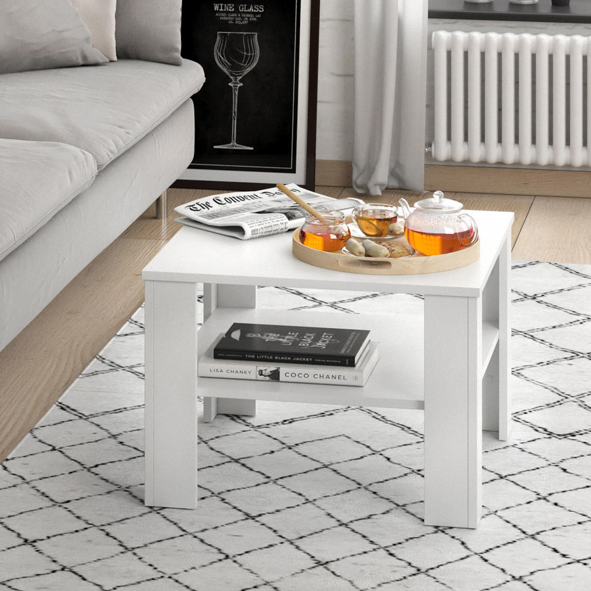 COUCHTISCH Homer Weiß 60 x 60 cm - Weiß, Holzwerkstoff (60/60/42cm) - Vicco