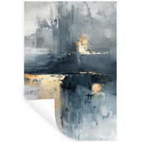 WANDTATTOO Kunst - Grau - Gold - Abstrakt 40x60 cm - Dunkelgrau, Kunststoff (40/60/0.1cm) - MuchoWow