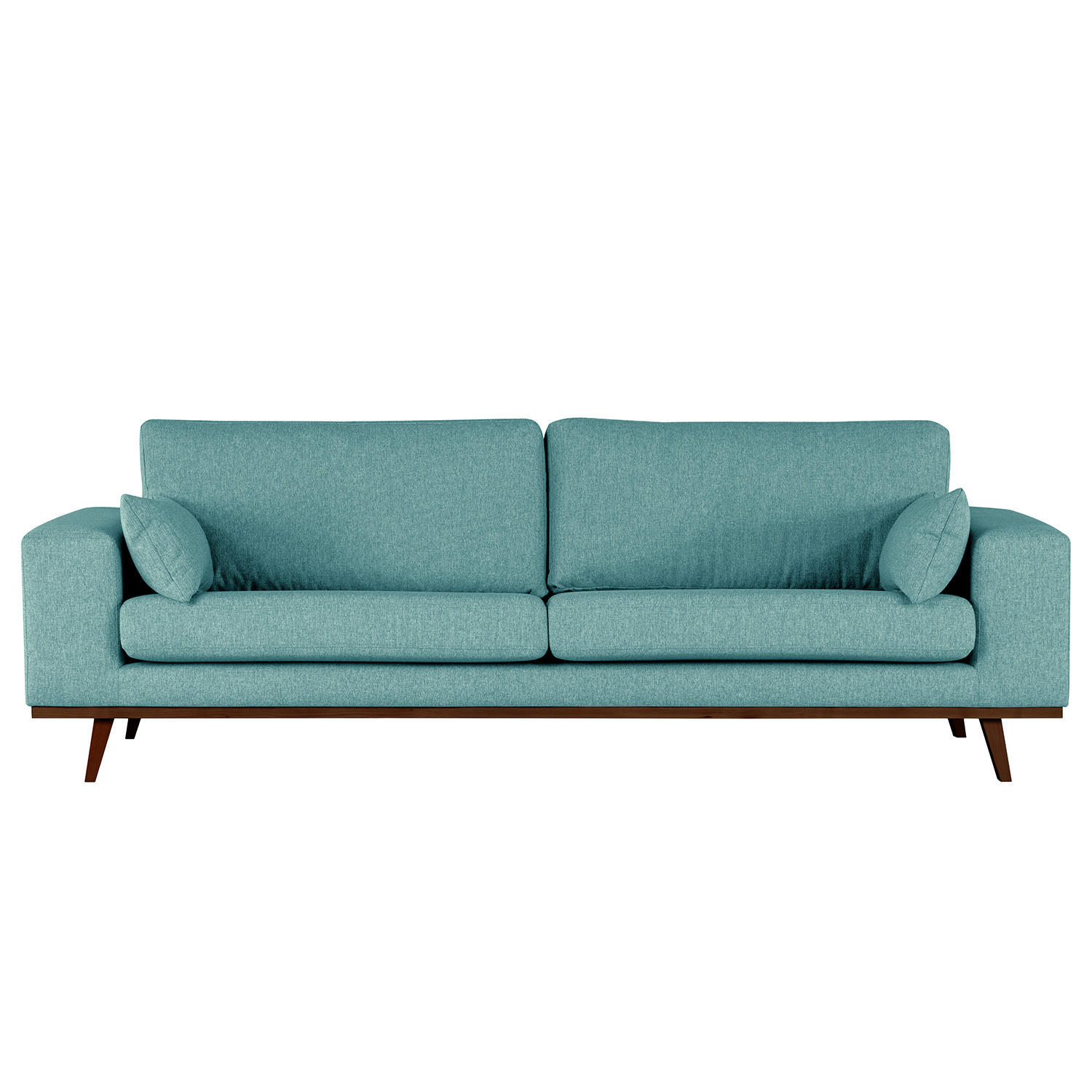 3-SITZER SOFA - Buchefarben/Petrol, Buchenholz/Textil (237/81/88cm) - home24