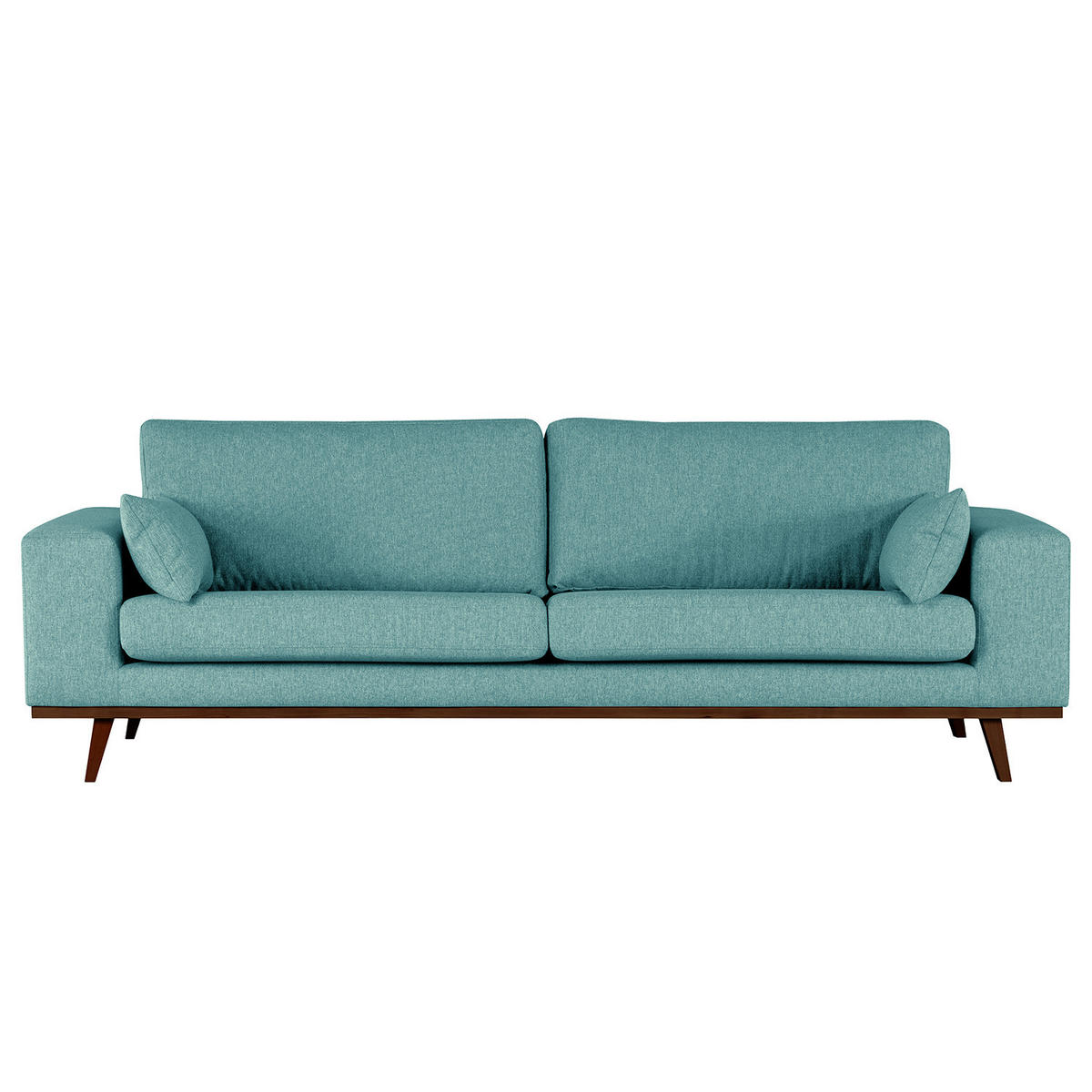 3-SITZER SOFA - Buchefarben/Petrol, Textil (237/81/88cm) - home24
