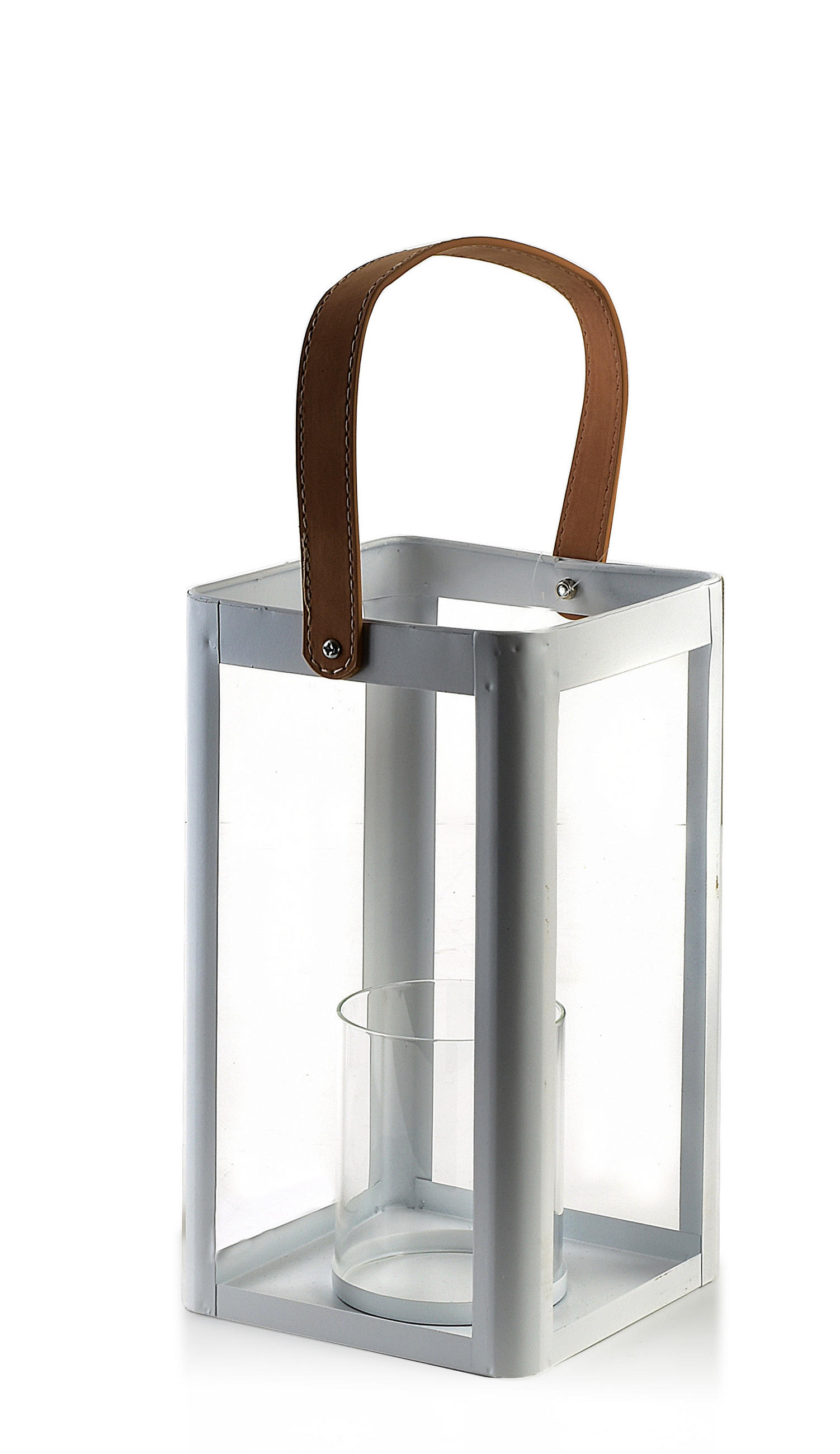 LATERNE Louis Weiß 16/14/25 cm Metall - Weiß, Metall (14/25/16cm) - Mondex