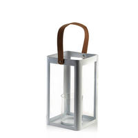 LATERNE Louis Weiß 16/14/25 cm Metall - Weiß, Metall (14/25/16cm) - Mondex
