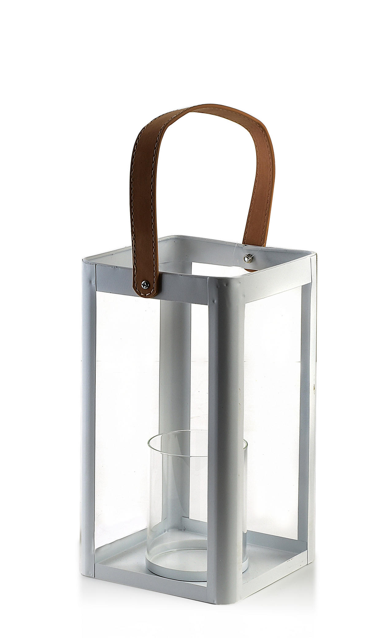 LATERNE Louis Weiß 16/14/25 cm Metall - Weiß, Metall (14/25/16cm) - Mondex