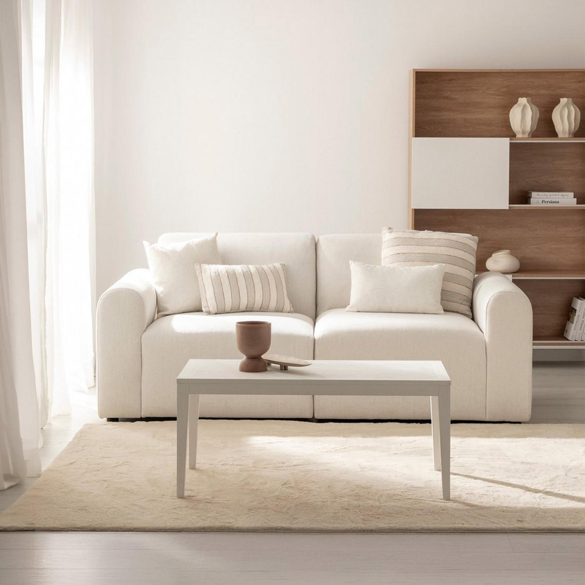 COUCHTISCH FESTER Mara Weiß 100 cm x 45 cm - Weiß, Holzwerkstoff (50/100/45cm) - Klast Home