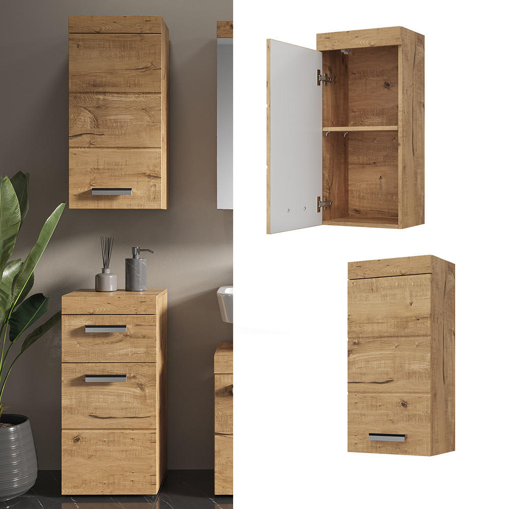 BADSCHRANK Luna Eiche Wotan 37 x 77 cm - Eiche Wotan, Holzwerkstoff (37/77/24.6cm) - Vicco