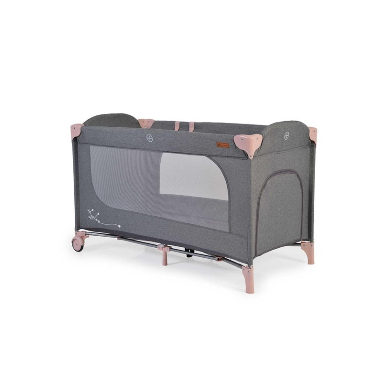 REISEBETT LAUFSTALL Skyglow rosa 2 Räder mit Bremsen Matratze Seiteneingang - Rosa, Kunststoff (60/120cm) - Cangaroo