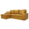 ECKSOFA Kris Lux - Currygelb/Schwarz, Holz/Kunststoff (238/147cm) - MIRJAN24