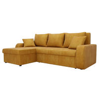 ECKSOFA Kris Lux - Currygelb/Schwarz, Holz/Kunststoff (238/147cm) - MIRJAN24