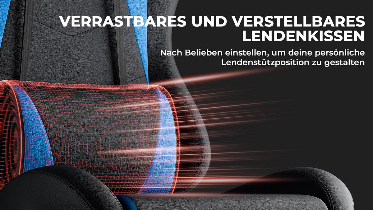 GAMINGSTUHL Schwarzblau 58,5/63/120,5 cm - Schwarz, Metall (58.5/120.5/63cm) - PANGIVO