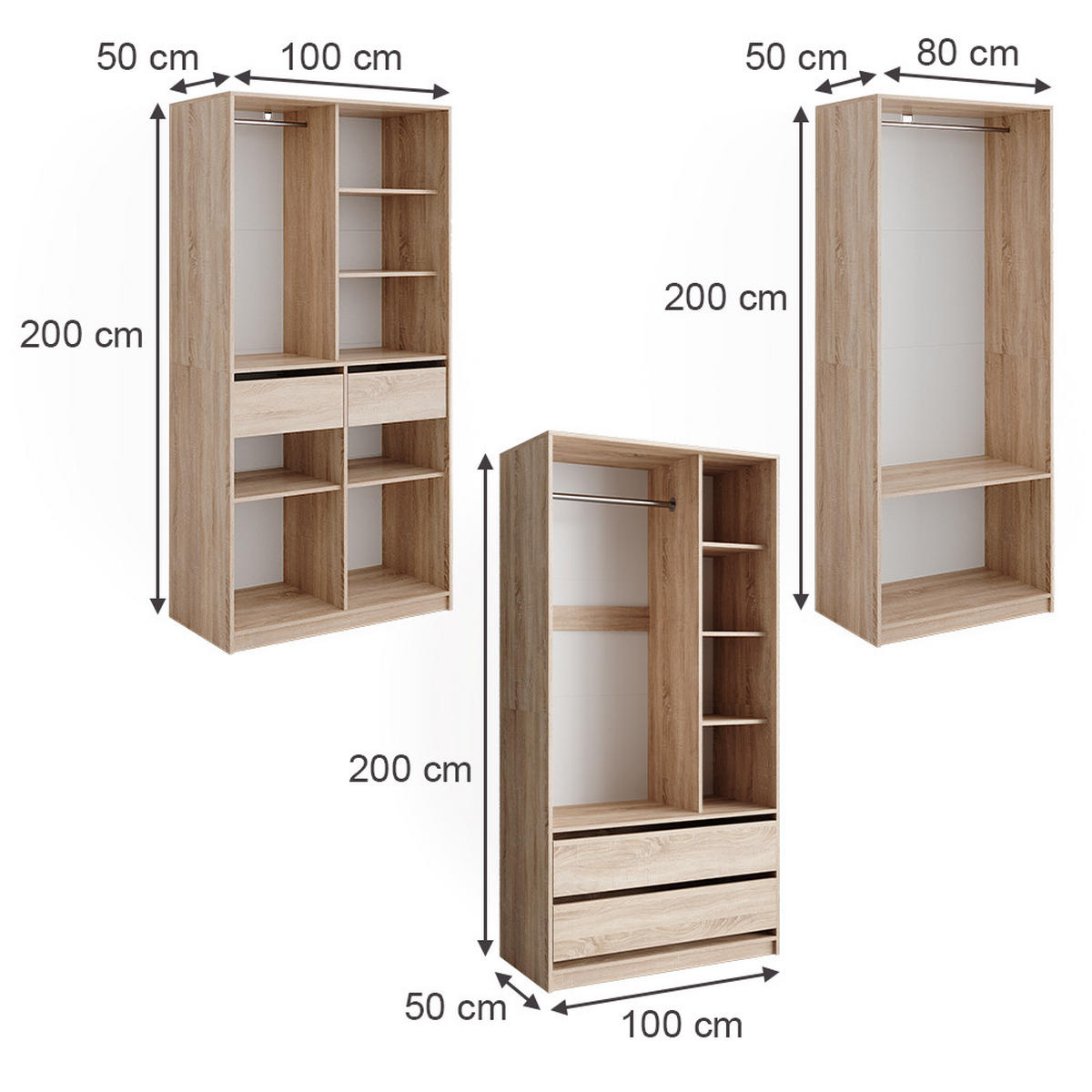 ŠATNÍ SKŘÍŇ Elmo Sonoma - Sonoma dub, kompozitní dřevo (280/200/50cm) - Vicco