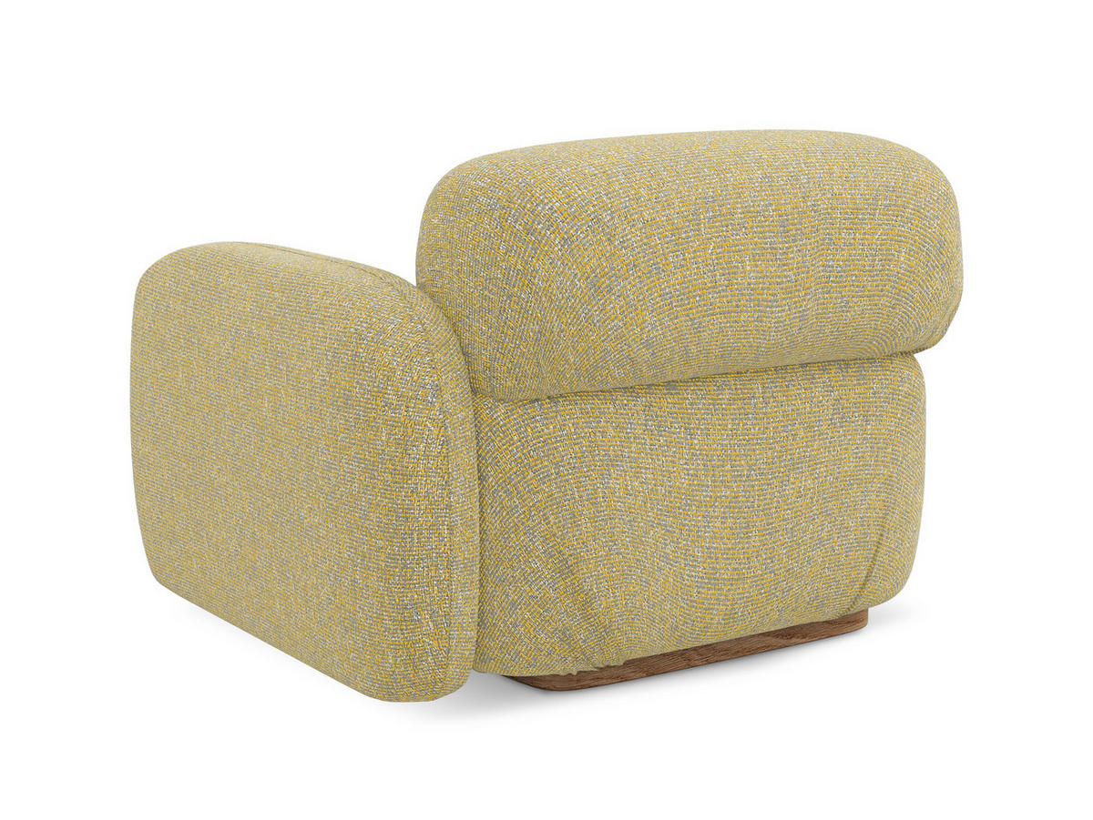 SOFAELEMENT Rechts Strukturstoff Stoff Gelb - Currygelb/Gelb, Holz/Textil (95/73/95cm) - Makamii
