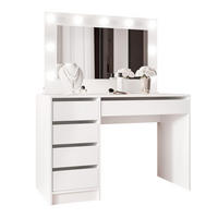 SCHMINKTISCH BELLA II mit LED-Beleuchtung und Spiegel, 110 cm Weiß matt - Weiß, Holzwerkstoff (110/77/55cm) - Idohome