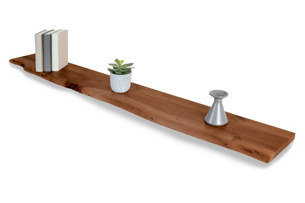 WANDREGAL AMANDA - Braun/Akaziefarben, Holz (150/3/20cm) - SAM