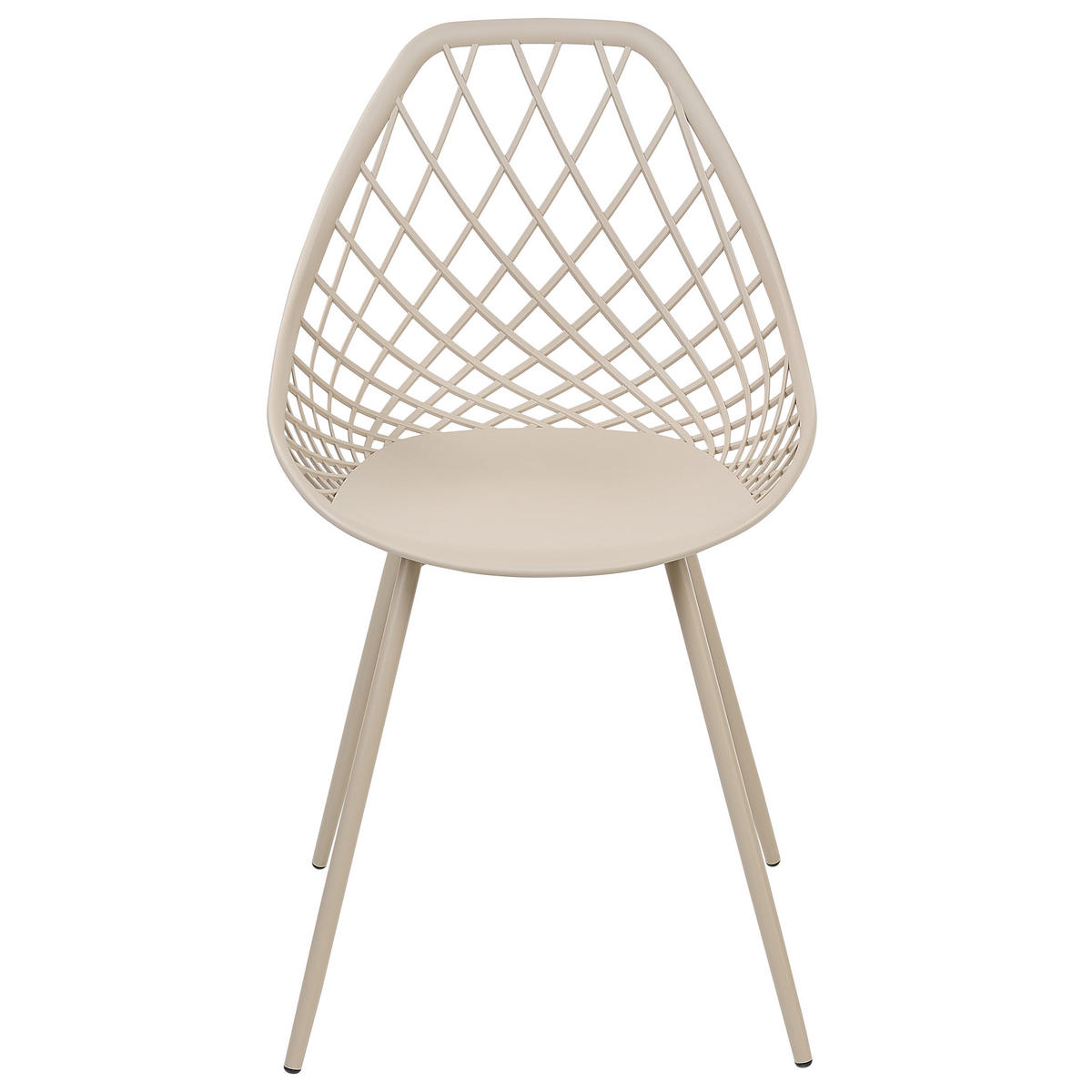 ESSZIMMERSTUHL 2er-Set Kunststoff Beige Canton II - Beige, Kunststoff/Metall (46/86/52cm) - Beliani