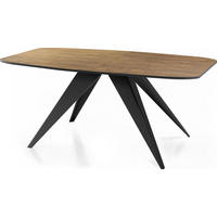 ESSTISCH Foster rechteckig ausziehbar, Lefkas Eiche 180-218/90/76 cm - Alteiche/Schwarz, Holzwerkstoff/Metall (90/220/76cm) - WFL GROUP