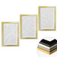 WANDBILDER 3er Set - 20x30 cm Goldrahmen - Elegante Marmorstruktur - Goldfarben, Kunststoff (20/30cm) - ArtPrintCave