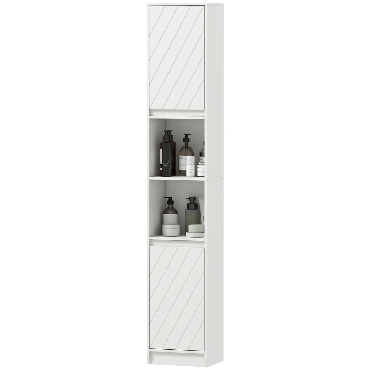 HOCHSCHRANK DE-12533 30/24/170 cm Weiß - Weiß, Holzwerkstoff (24/170/30cm) - ComfortXL
