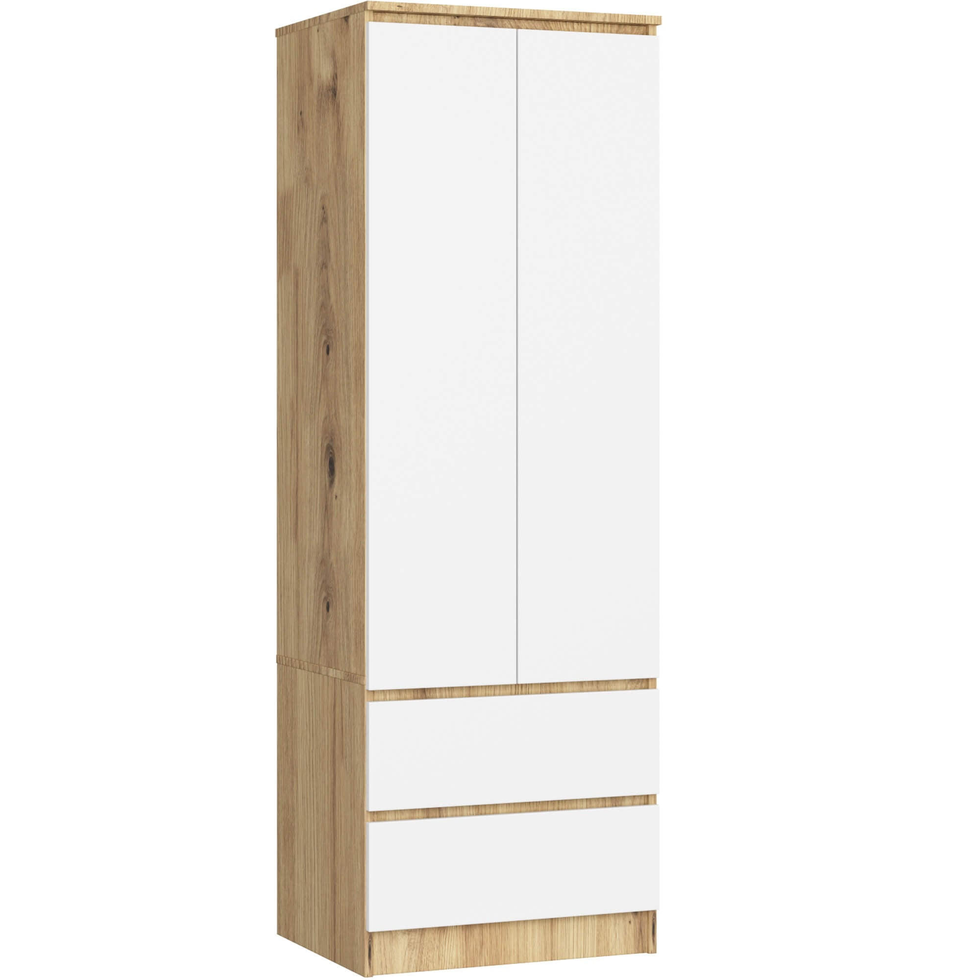 KLEIDERSCHRANK Eiche Artisan, Weiß 180/60/51 - Eiche Artisan/Weiß, Holzwerkstoff (60/180/51cm) - RAUMHIRSCH FURNITURE