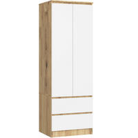 KLEIDERSCHRANK Eiche Artisan, Weiß 180/60/51 - Eiche Artisan/Weiß, Holzwerkstoff (60/180/51cm) - RAUMHIRSCH FURNITURE