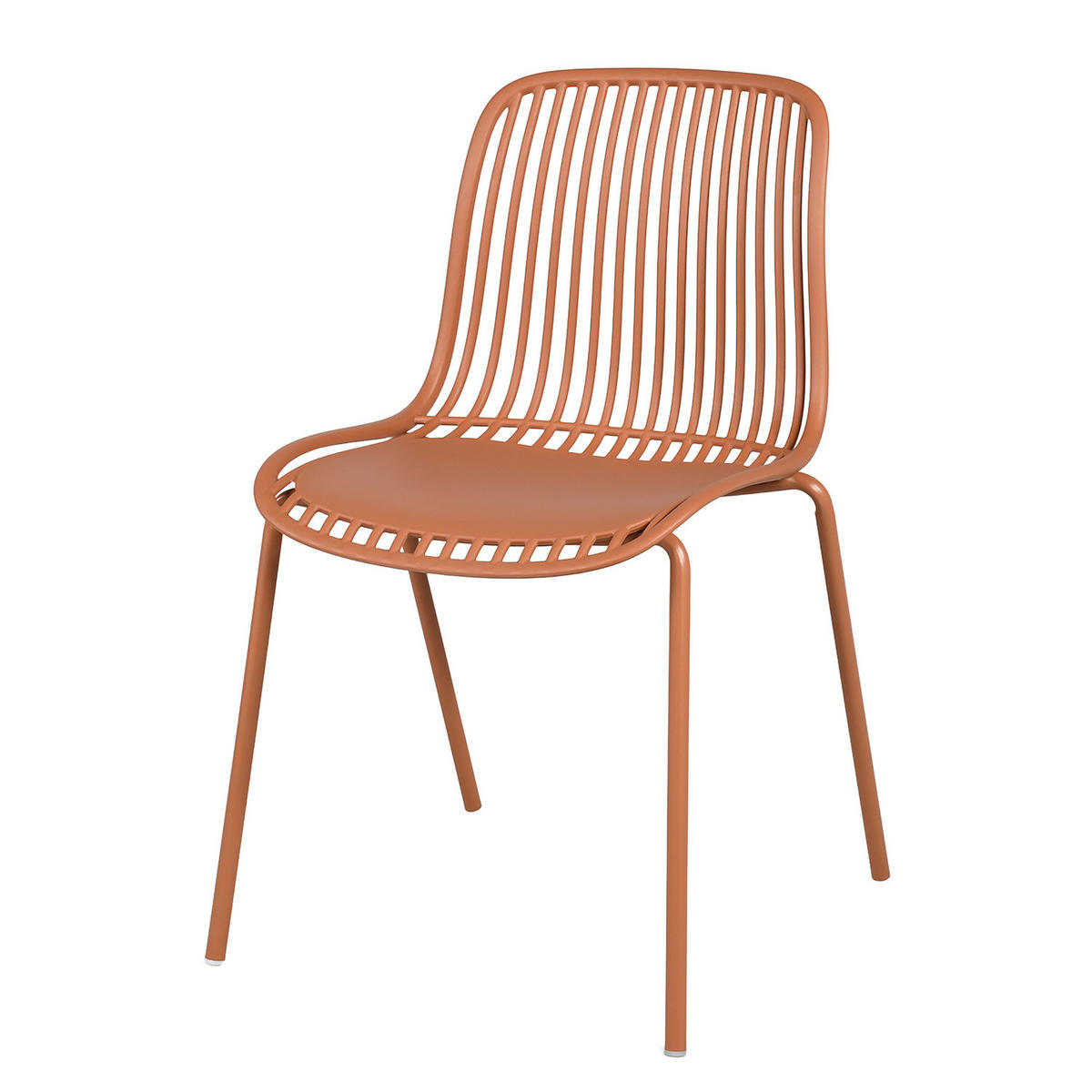 GARTENSTUHL - 4er-Set - Stahl / Polypropylen - Terracotta, Kunststoff/Metall (51/82/54cm) - home24