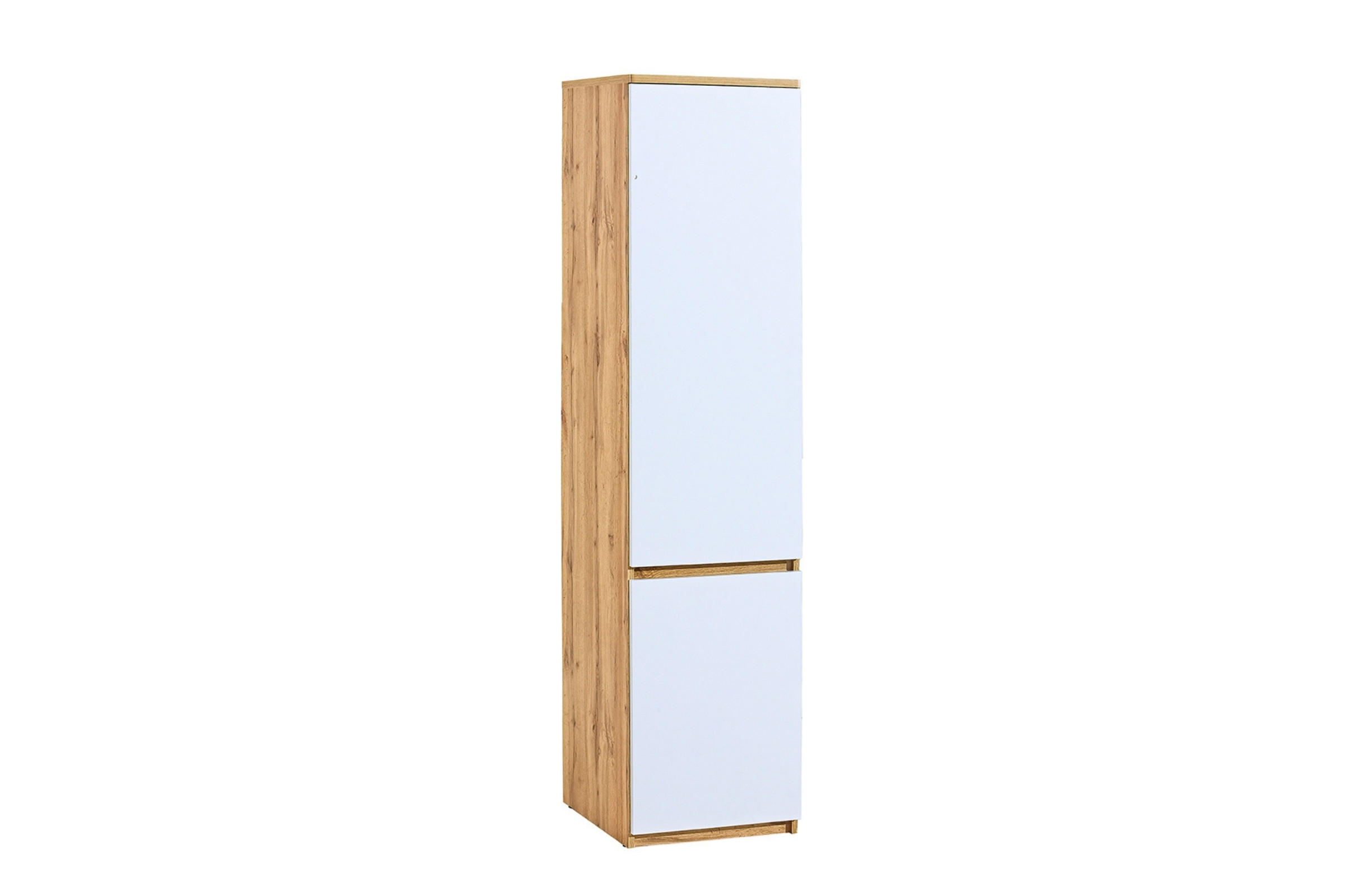 Deine Möbel 24 Regal Weiß, Eiche Wotan 45x195x52 cm
