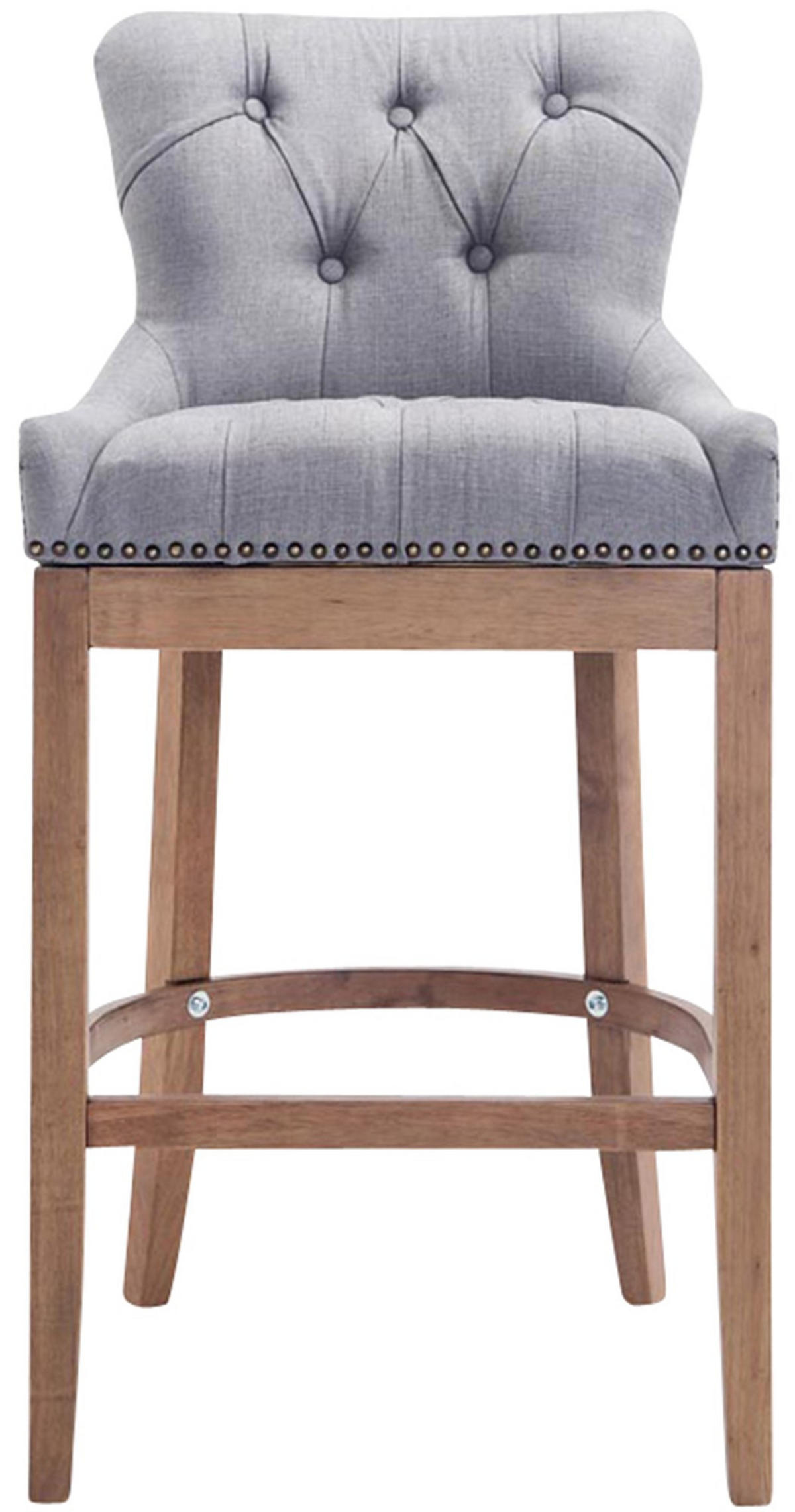 BARHOCKER Stoff Hellgrau - Hellgrau/Naturfarben, Holz/Textil (55/109/57cm) - CLP