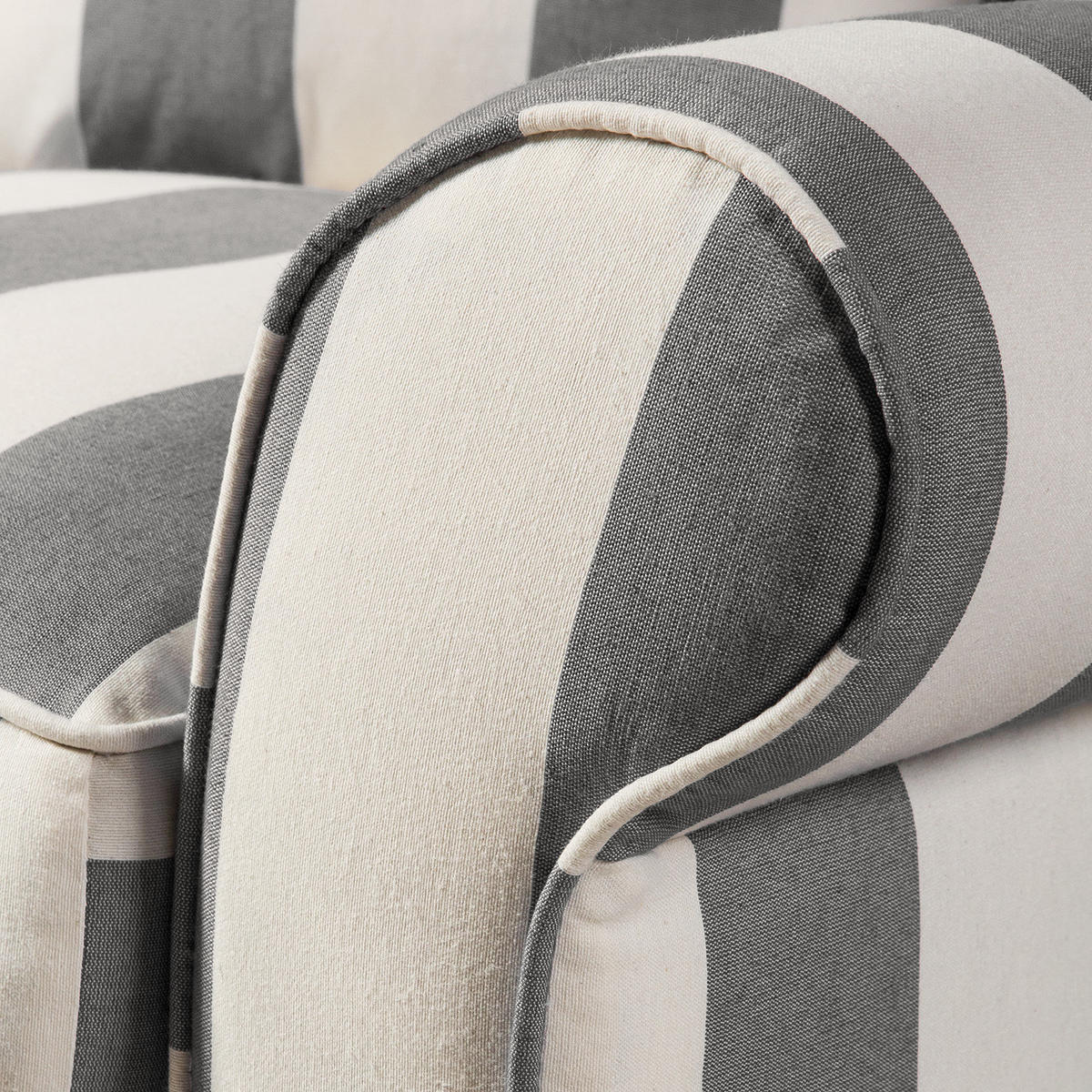 OHRENSESSEL - Webstoff - Weiß/Grau, Textil (94/95/134cm) - home24