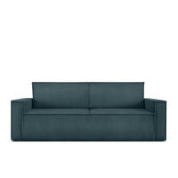 SCHLAFSOFA NAPI in Pet Friendly Cord-Stoff, blau - Blau/Schwarz, Textil (228/89/101cm) - KONSIMO®