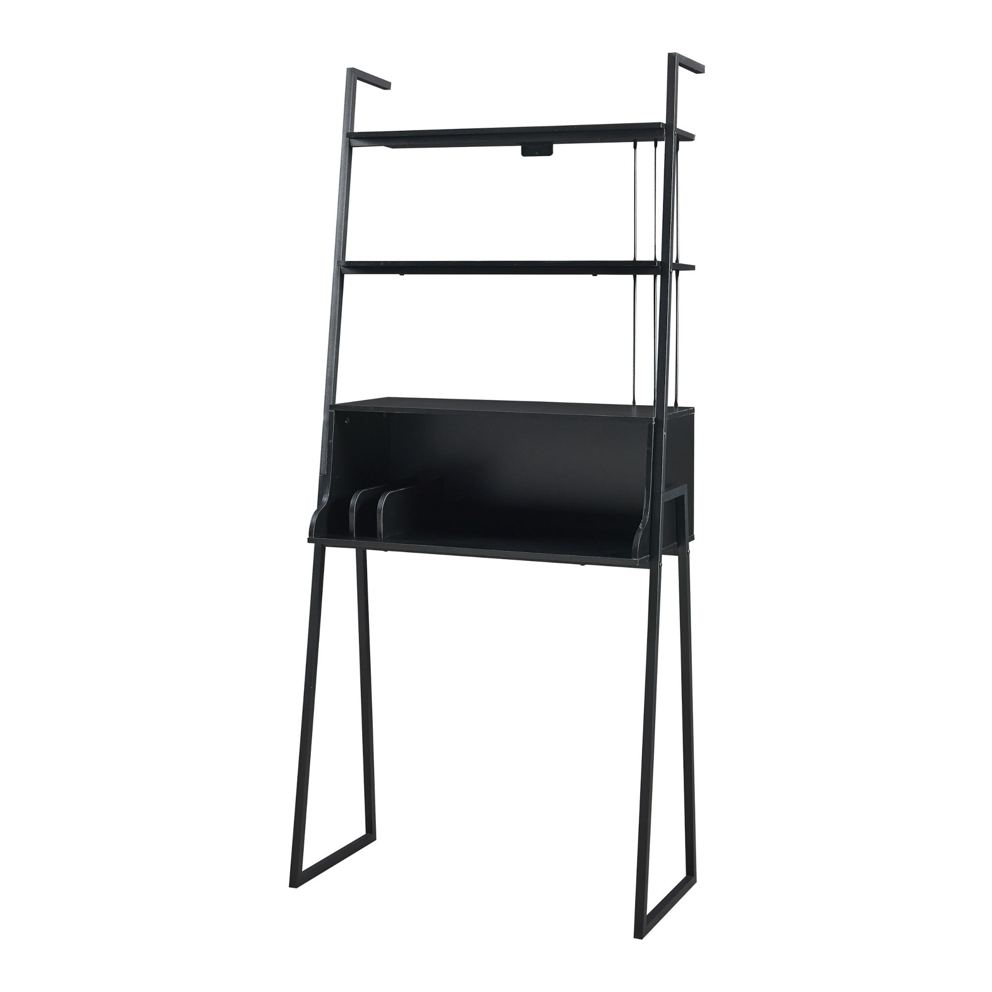 PSACÍ STŮL Storfjord - černá, kov/kompozitní dřevo (40/80/183.5cm) - [en.casa]