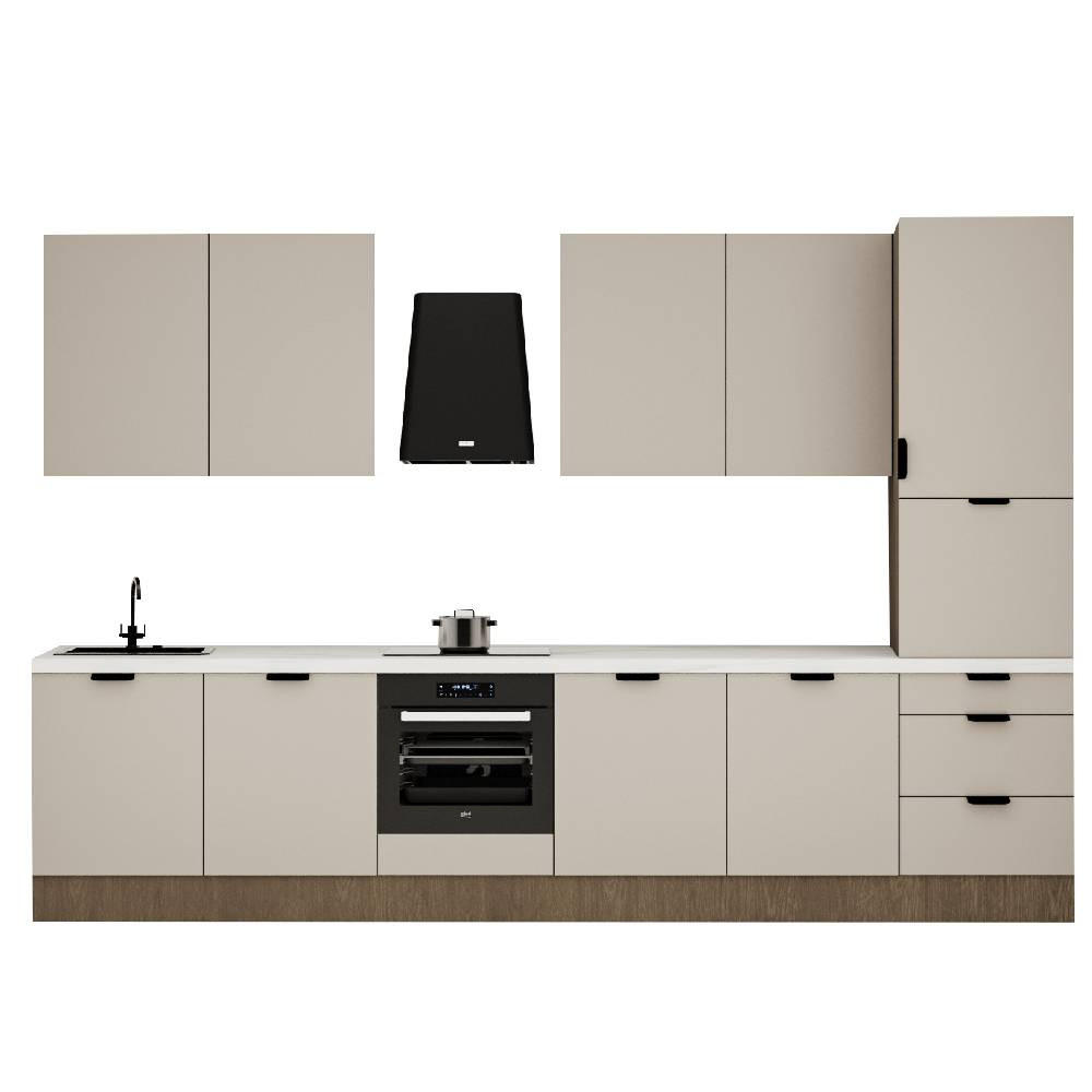 KÜCHENZEILE 360 cm - Sorento KS8-M360 - in Beige / Dunkle Eiche - Eichefarben/Beige, Holz (360/247/52cm)