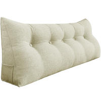 RÜCKENKISSEN für Bett Leinenlook Weiß 160 cm - Weiß, Textil (50/160cm) - Vercart