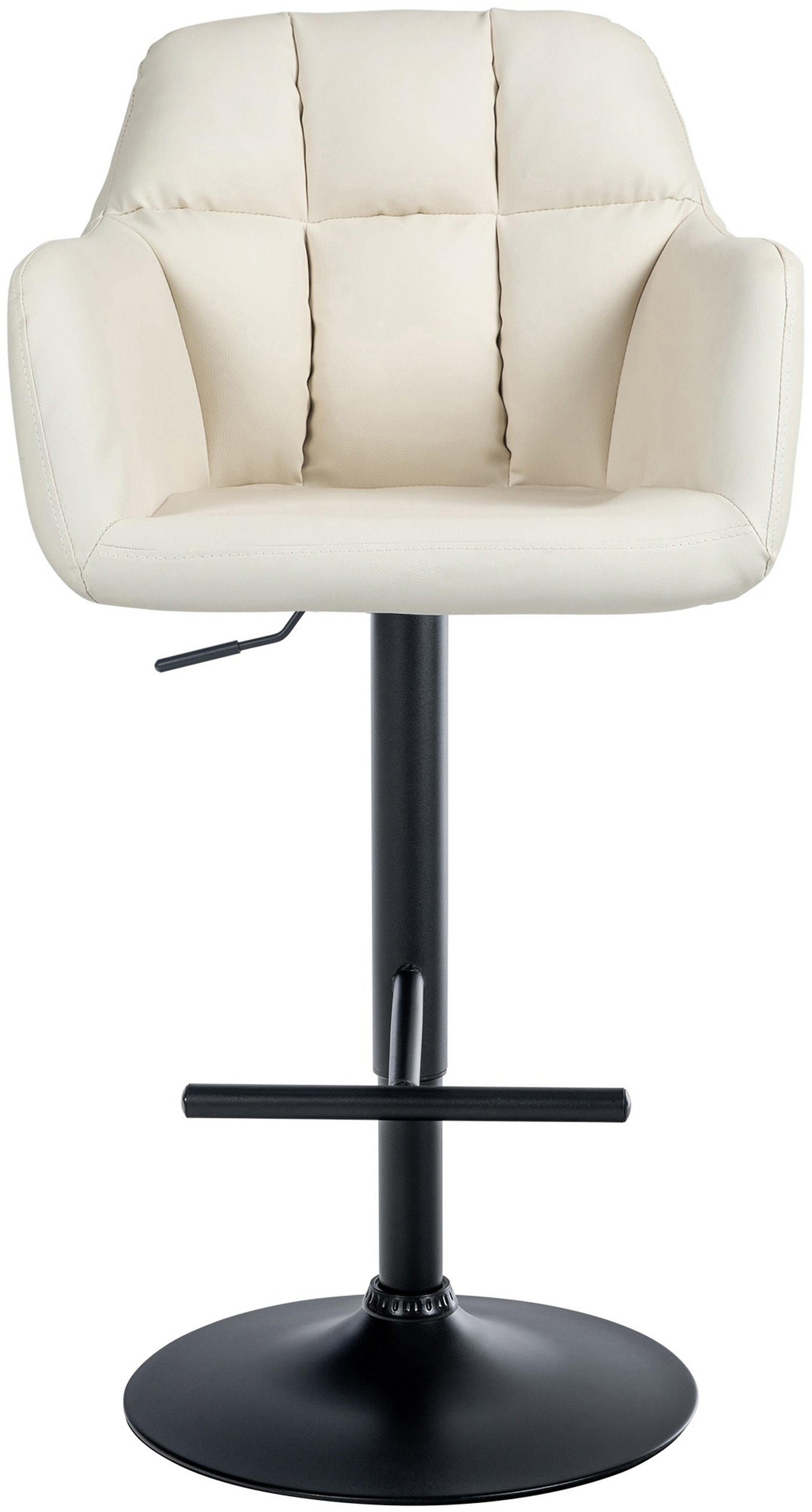 BARHOCKER Nardo Kunstleder schwarz creme - Schwarz/Naturfarben, Kunststoff/Metall (57/118/59cm) - TPFLiving