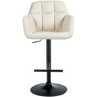 BARHOCKER Nardo Kunstleder schwarz creme - Schwarz/Naturfarben, Kunststoff/Metall (57/118/59cm) - TPFLiving