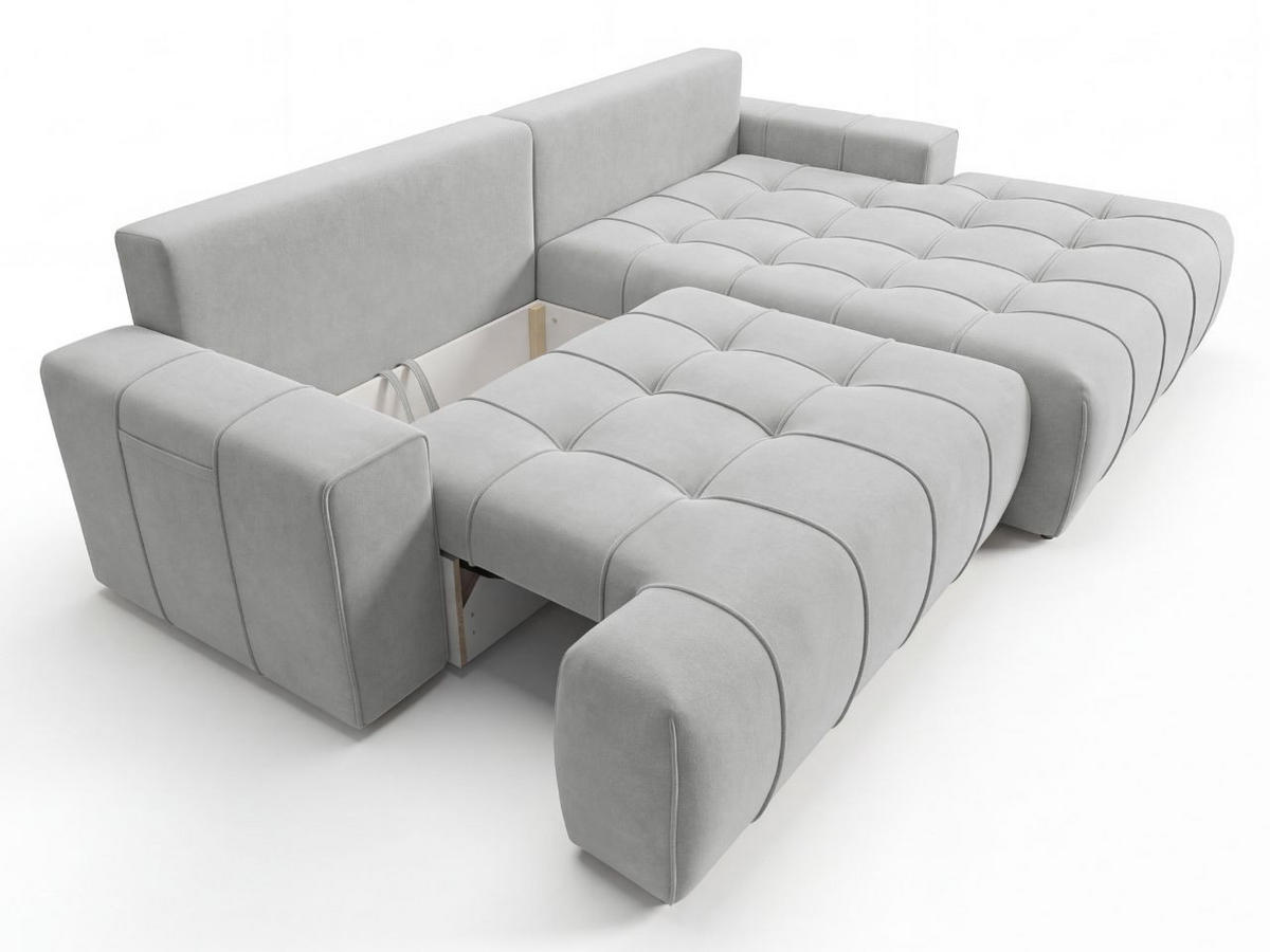 ECKSOFA Tulio Grau Rechts - Grau, Holz/Textil (165/270cm) - Graingold