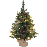KÜNSTLICHER Weihnachtsbaum 0,6 m Christbaum 86 Astspitzen mit 50 warmweißen LED - Grün, Kunststoff/Metall (60cm) - HOMCOM