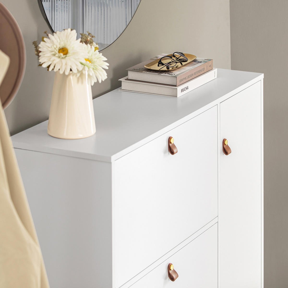 SCHUHSCHRANK Weiß - Weiß, Holzwerkstoff (95/121/30cm) - SoBuy