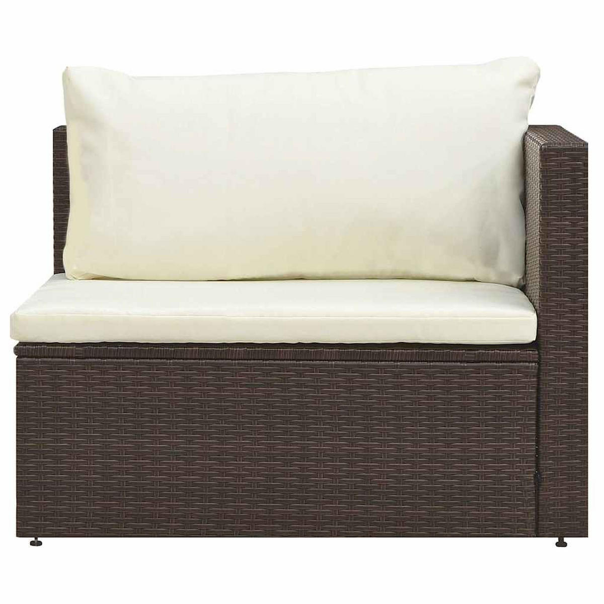 LOUNGEGARNITUR mit Kissen, aus Poly Rattan, in Braun, 5-teiliges Set - Braun, Kunststoff - vidaXL