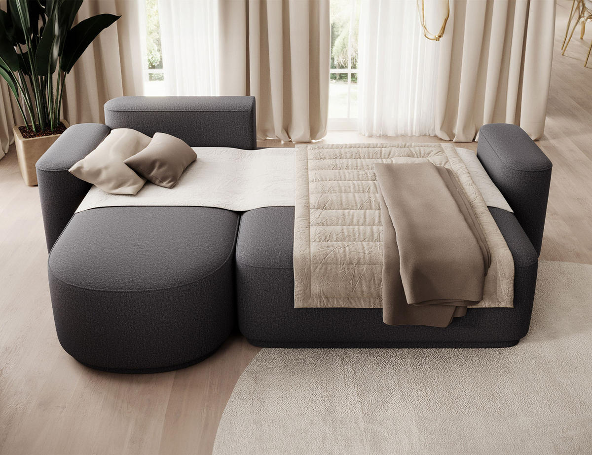 ECKSOFA RUMA - Dunkelgrau (Enjoy 05) - Dunkelgrau, Holzwerkstoff (285/180cm) - Möblo