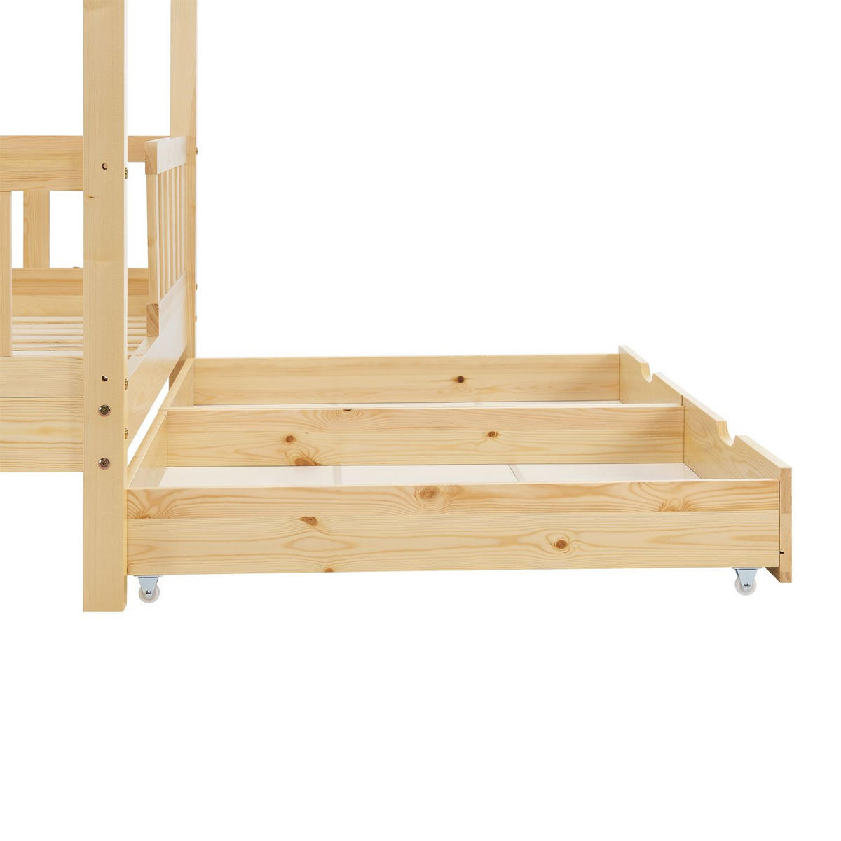 KINDERBETT Marli natur 80x160 cm mit Bettkasten - Naturfarben, Holz (80/160cm) - Juskys