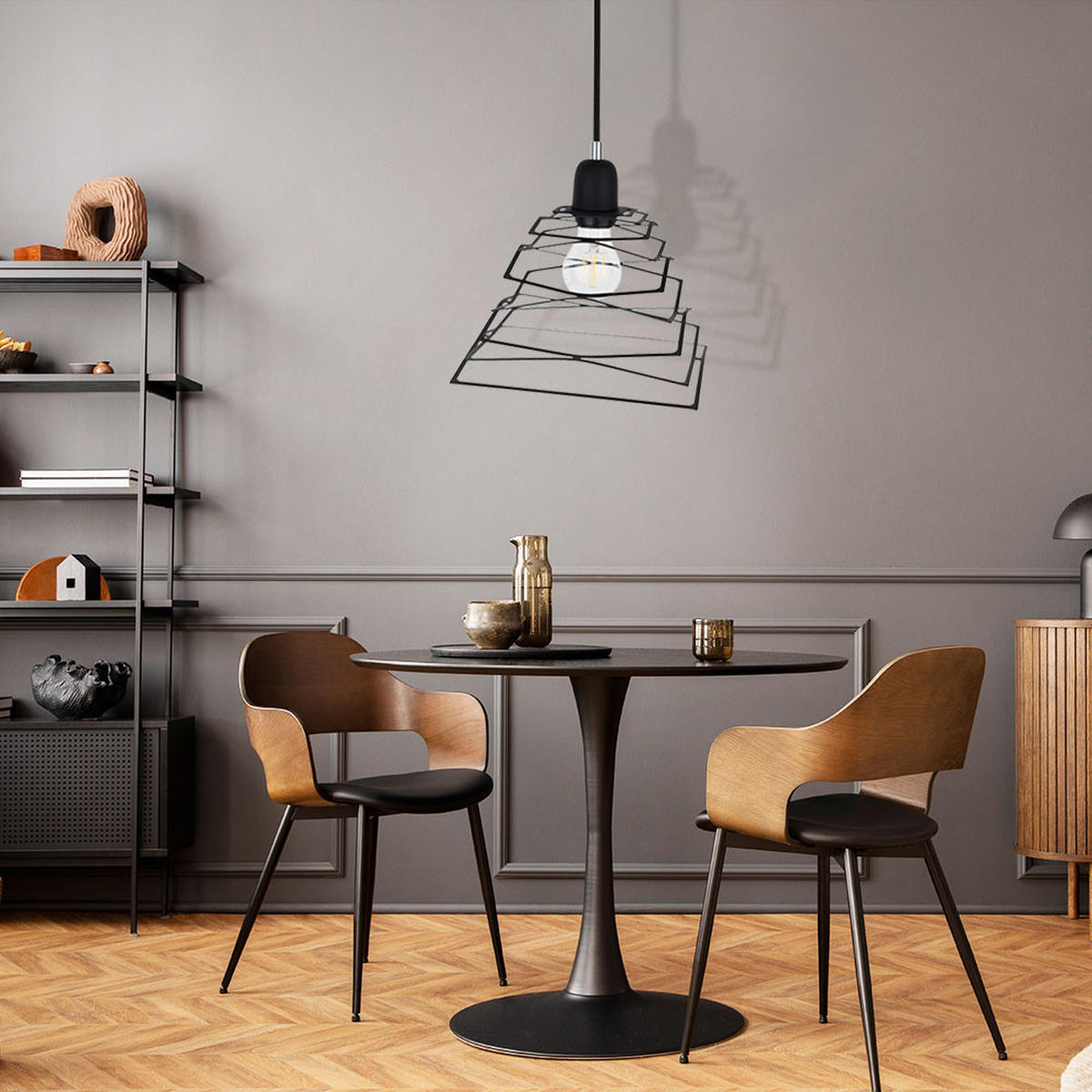 HÄNGELEUCHTE KOMET Metall Schwarz - Schwarz, Metall (24/24/120cm)