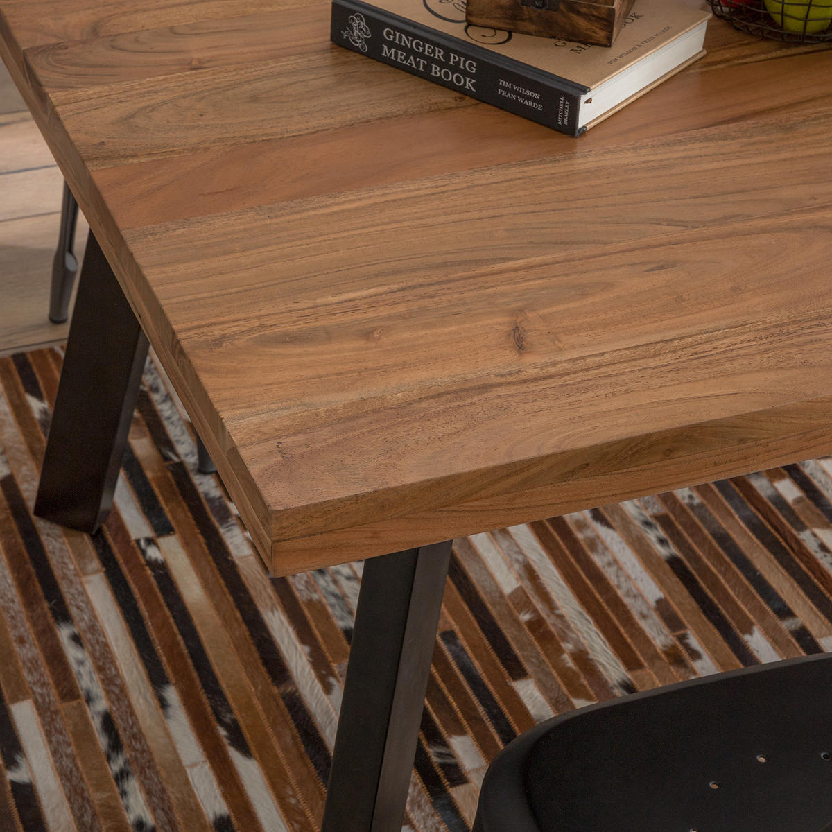 ESSTISCH - Akazie massiv - Akaziefarben, Holz (100/160/76cm) - home24