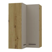 ECKHÄNGESCHRANK Bonn W14/60 Eiche Artisan / stone grey matt 60 / 60 / 96cm - Graubraun/Eiche Artisan, Holz/Holzwerkstoff (60/96/60cm) - Feldmann-Wohnen