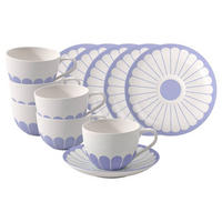 CAPPUCCINOTASSEN MIT UNTERTASSEN Fleur Couleur Bleu 300 ml 6er Set - Blau, Keramik (0.3L) - Villeroy & Boch
