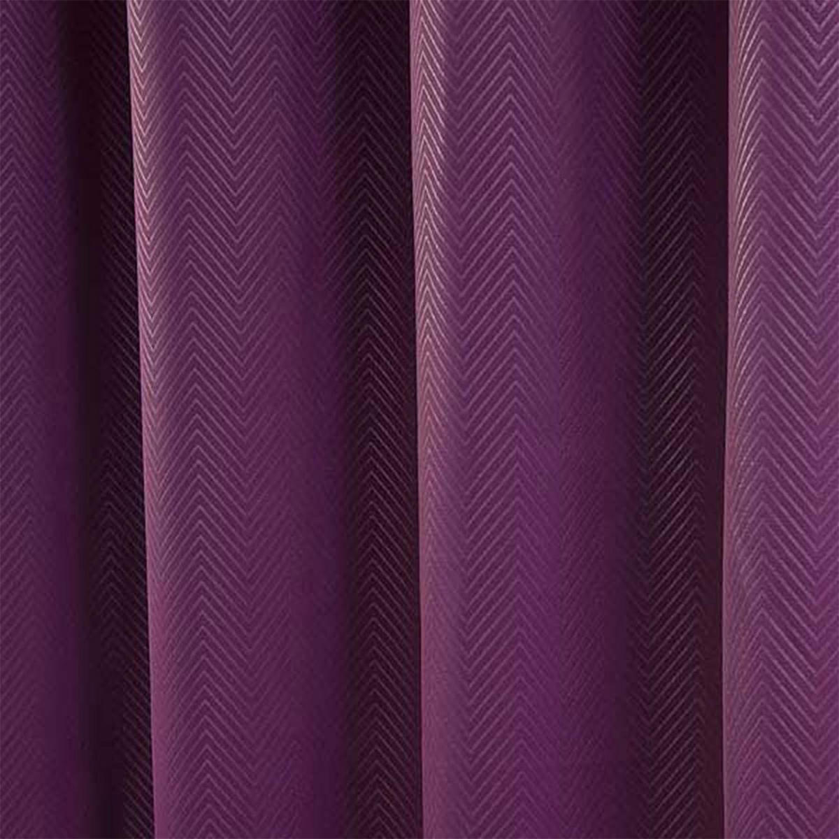VERDUNKELUNGSVORHÄNGE Fischgrät mit Thermo-Funktion, Ösen 228/137 cm - Aubergine, Textil (228/137cm) - Homescapes