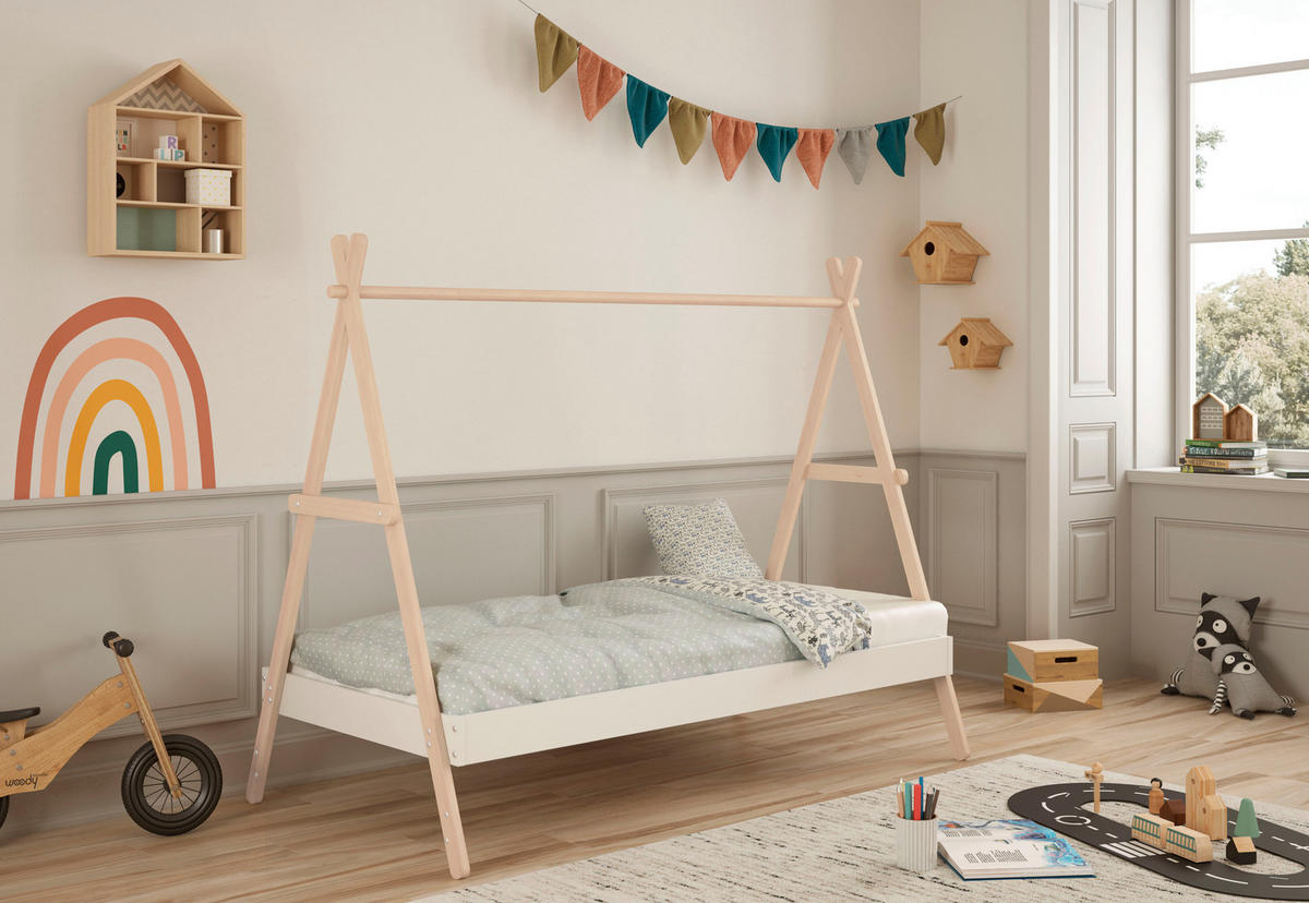 TIPIBETT Trufa Braun 209/104/160 cm - Braun, Holz (90/200cm) - Calicosy